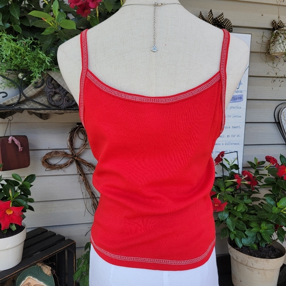 V-TWIN ♡ Red|Silver Mini Studded Embellished Bling FULL THROTTLE SALOON Tank L - Picture 6 of 14